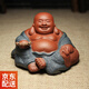 益馨榮 紫砂手工茶寵彌勒佛 雕塑擺件 作品 笑口彌勒佛禮盒包裝 綠色