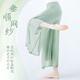 羞莎（xiusha）成人舞蹈褲現代舞練功褲子女舞蹈紗褲飄逸網(wǎng)紗古典舞身韻跳舞服裝 霧霾綠 M