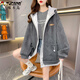 啄木鳥(niǎo)冬裝開(kāi)衫連帽外套女秋冬2025年新款加絨加厚衛衣大尺碼女裝上衣 深灰色(冬季加絨加厚) L 120-150斤