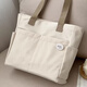 貞嘻女士包包女包帆布包女布袋子手提包大容量手提袋挎包單肩包通勤包 加厚帆布托特包【米白色】