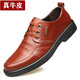 戈耐休閑皮鞋男士真皮秋冬保暖老年人爸爸鞋二棉鞋男防滑商務(wù)鞋子男鞋 棕色【真牛皮+上線(xiàn)】四季款 39 碼(245MM)