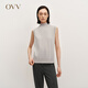 OVV【黃金羊毛】2024秋冬新款女裝舒彈半高領(lǐng)無袖針織背心 珍珠灰 L