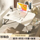 全品屋床上電腦桌床上書桌電腦桌可折疊桌子床上桌宿舍神器小桌子 珍珠白【杯托+卡槽+書架+抽屜】 80*50*32CM【超大電競桌面】