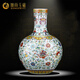 傾尚玉磁 景德鎮陶瓷輕奢手繪花瓶客廳插花博古架裝飾品中式仿清乾隆高檔瓷瓶斗彩天球瓶擺件工藝品花瓶陶瓷 仿清乾隆暗八仙纏枝蓮天球瓶+（高度54cm)