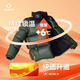 準者短款羽絨服男士新款春季白鴨絨蓬保暖厚款防風(fēng)立領(lǐng)運動(dòng)外套 309純正黑/橄欖綠 立領(lǐng)款 4XL