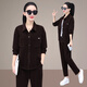 語(yǔ)縵運動(dòng)套裝女士春秋季2025新款兩件套洋氣減齡休閑服衛衣女裝套裝 咖啡色 XL 116-129斤