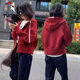 啄木鳥品牌女裝連帽衫衛(wèi)衣女士短外套春秋季新款2025小個(gè)子長(zhǎng)袖上衣開衫 酒紅色 XL (建議115斤-130斤)