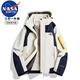 NASA MARVEL沖鋒衣男春秋夾克外套情侶款防風(fēng)運(yùn)動(dòng)三合一登山服 象牙白 2XL 