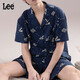 Lee潮款印花系家居服睡衣男情侶套裝短袖短褲可外傳型寬松大碼棉質(zhì)