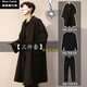 愛(ài)洛斯汀堡秋冬加絨三件套帥氣男生暗黑系一套衣服韓版寬松中長(cháng)款風(fēng)衣外套潮 加絨外套+加絨T恤+加絨褲+項鏈 2XL
