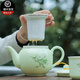 連山閣 陶瓷泡茶壺帶過(guò)濾網(wǎng)內膽大號容量家用茶具單壺沖茶器杯子套裝 升級竹韻茶壺陶瓷650ml（單壺