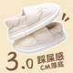 瑜尚臻品棉拖鞋全包款男女士秋冬季室內(nèi)居家防滑保暖耐磨厚底踩屎感毛拖鞋 米白色 [羽絨服面料] 38-39
