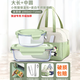 欣美雅（xinmeiya）玻璃飯盒微波爐加熱學(xué)生上班族帶飯保溫餐盒分隔便當(dāng)盒密封保鮮盒 大無隔1090ml+中圓710ml+包+餐具
