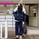 紫洛妮（ZILUONI）短款羽絨服面包服少女孩冬裝新款2023高中學(xué)生大童白鴨絨加厚外套 【套裝】藏青+藏青W339 XXL