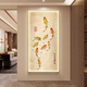 派旦仙夢(mèng)九魚圖入戶玄關(guān)裝飾畫正對(duì)門壁畫燈新中式走廊過道掛畫錦鯉寓意好 年年有魚E【鋁合金金框+晶瓷面】 40x80cm（推薦0.6-0.7米墻面） 【無燈款】