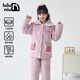 嚕嚕牛兒童睡衣女童冬季法蘭絨三層夾棉加厚秋冬女孩中大童珊瑚絨家居服 84201-淺紫 155 (18碼建議身高145-150)