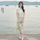 伊芙麗（eifini）伊芙麗霧感花紗拼接改良新中式國風小上衣女2024春裝新款 玉石色 上衣 160/84A/M