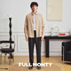 FULL MONTY【法蘭絨人字紋】襯衫男士長(zhǎng)袖寬松商務(wù)西服西裝襯衣休閑外套 卡其色2951 S