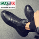 卡帝樂(lè )鱷魚(yú)（CARTELO）高幫鞋男韓版潮流冬季新款加絨保暖中幫男鞋真皮潮鞋運動(dòng)休閑皮鞋 黑色加絨內增高 42