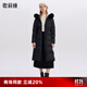歌莉婭長(cháng)款羽絨服女冬季狐貍毛領(lǐng)保暖防風(fēng)鵝絨外套1ASC8D700 00B黑色 M (160)