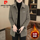 皮爾卡丹（pierre cardin）秋冬季中長(cháng)款毛呢大衣男士韓版潮流修身翻領(lǐng)加棉保暖呢子風(fēng)衣外套 駝色#【加棉】 加厚 XL 130-145