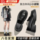 歐因圓頭樂福鞋女厚底時尚小皮鞋黑色英倫風(fēng)學(xué)生jk鞋日常百搭休閑女鞋 英倫風(fēng)厚底樂福鞋【啞光】36碼