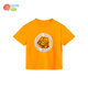 貝貝怡兒童T恤短袖男童裝夏季2022新品柔軟透氣卡通印花衣服上衣 橙色 4歲/身高110cm