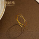 百泰首飾（BATAR JEWELLERY）生日禮物黃金戒指女足金車花線二圈指環(huán)5G幾何戒指情侶對(duì)戒 13號(hào)【約0.2g-0.3g】