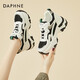 DAPHNE達芙妮厚底老爹鞋女新款女鞋冬季加絨內增高學(xué)生百搭休閑運動(dòng)鞋 黑色跟高4cm內增高3cm 38 (240mm) 標準碼