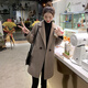 歐迪惠毛呢大衣女加厚2025年春秋季小個(gè)子毛呢外套女裝寬松韓版呢子大衣 咖啡色 S