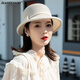 JIASHENGXI 帽子女夏季薄款遮陽防曬太陽帽日系百搭時尚新款顯臉小漁夫帽 米色 均碼 56-58