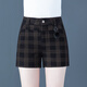 魅力棠格子短褲女秋冬年新款高腰外穿顯瘦休閑直筒打底靴褲女裝時(shí)尚專(zhuān)柜 格子 2XL/30(125-135斤)