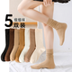 caramella秋冬款女士堆堆襪中筒襪子女士純色百搭棉襪黑白色襪子 黑色 5雙