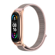 米布斯（mijobs） 適用小米手環(huán)10/9/8/7表帶6/5/4腕帶3NFC版手環(huán)帶透氣尼龍編織替換帶金屬創(chuàng  )意男生女士 【水滴款】粉砂 適用米6/5/4/3表帶( 表殼款 )