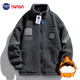 NASA GISS 官方潮牌羊羔絨外套男冬季加厚棉衣冬裝棉服學(xué)生棉襖 深灰 2XL 