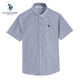 U.S. POLO ASSN.短袖襯衫男夏季純棉商務(wù)休閑寬松免燙男士上衣襯衣灰色3XL