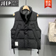 JEEP高檔戶(hù)外休閑無(wú)袖外套2025冬季新款時(shí)尚立領(lǐng)羽絨服加厚馬甲情侶款 黑色 XL 120-135斤