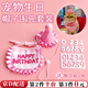 隨燦寵物生日帽子圍兜狗貓咪格紋可愛道具拍照裝扮套裝配飾圍脖口水巾 粉色花邊生日套裝 【圍兜+帽子+數(shù)字貼1套裝】