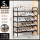 美潮鞋架子簡(jiǎn)易門(mén)口家用多層室內窄小型出租房用鞋柜宿舍入戶(hù)置物架子 五層-特大號【加粗鋼管】