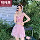 俞兆林（YUZHAOLIN）夏季2023新款泳衣女分體式保守遮肚顯瘦可愛(ài)日系海邊度假 2258 粉色(面料) XL (適合108-125斤)