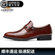 老人頭頭層牛皮結婚皮鞋男商務(wù)休閑真皮鞋男士軟底一腳蹬透氣正裝鞋AA LRT11317 棕色 43