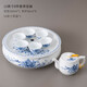恒古（Heregur）潮汕功夫茶具整套家用泡茶套裝10英寸圓形青花陶瓷茶盤潮州小型現(xiàn)代簡約中式復(fù)古 青花牡丹-10英寸8件套茶壺裝