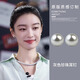 YaoYiZun灰珍珠耳釘女情人節禮物純銀耳環(huán)生日禮物送老婆耳飾輕奢 真多麻色珍珠耳釘：10mm