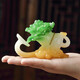 唐豐（TANGFENG）百財創(chuàng  )意茶寵擺件家用功夫茶臺裝飾品可養茶蟲(chóng)仿真白菜茶玩手把件 如意百財茶寵