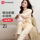 FitonTon女士睡衣女純棉長(cháng)袖長(cháng)褲圓領(lǐng)套頭可外穿秋季純色家居服套裝M