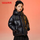 鴨鴨兒童羽絨服男女中大童短款黑金面包服學(xué)生加厚極寒羽絨外套4283E YE3B804283E黑色 130
