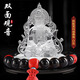 騰韻汽車(chē)飾品擺件雙面觀(guān)音佛像保平安車(chē)內車(chē)載香水高檔中控臺裝飾用品 白色琉璃+【黑瑪瑙佛珠】
