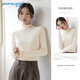 真維斯（Jeanswest）打底衫女款2024年秋冬新款雙面絨長(cháng)袖加絨加厚半高領(lǐng)內搭打底衫