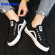 誓哲無(wú)鞋帶開(kāi)車(chē)鞋男駕車(chē)鞋夏季透氣帆布鞋男韓版半拖鞋潮流半托小白鞋 DC97黑色 40