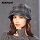卡蒙（Kenmont）毛呢帽子女貝雷帽秋冬季帽子八角帽女士盆帽堆堆帽 2561 灰色 可調(diào)節(jié)(57.5cm)